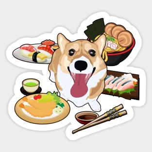 Japanese Food Corgi Sticker